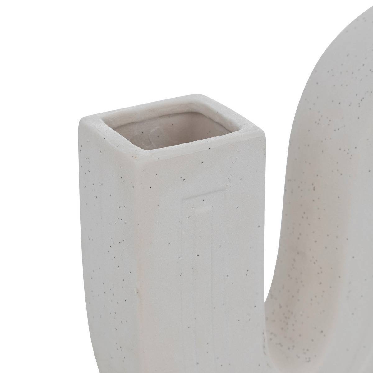 Atmosphera - Soliflore "Olme" en céramique H24,8cm blanc - Atmosphera Créateur d'intérieur - Imagen 5