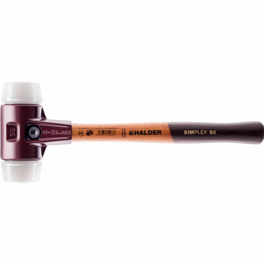 Maillet HALDER SIMPLEX Superplastique avec boîtier en fonte malléable et manche en bois - D=40 mm - 3007.040