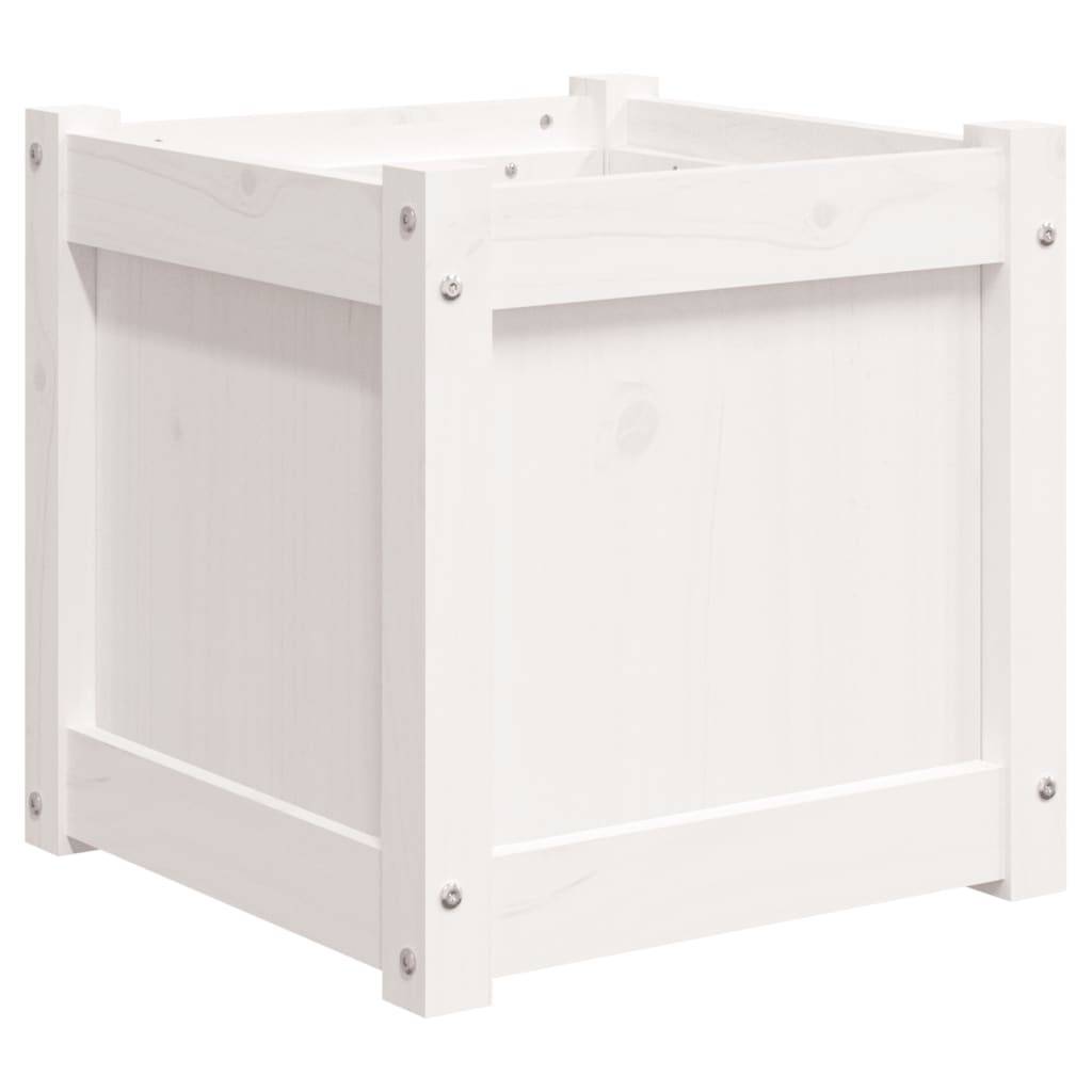 Maison Chic - Jardinière - Pot De Fleurs - Bac à Fleurs blanc 40x40x40 cm bois de pin massif - Imagen 7
