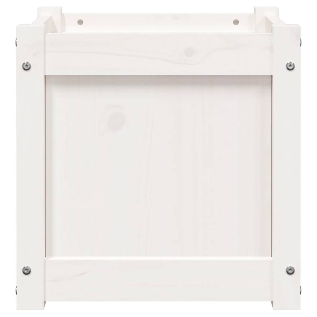 Maison Chic - Jardinière - Pot De Fleurs - Bac à Fleurs blanc 40x40x40 cm bois de pin massif - Imagen 6