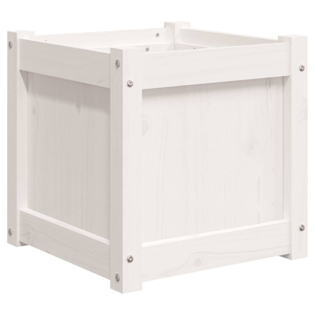 Maison Chic - Jardinière - Pot De Fleurs - Bac à Fleurs blanc 40x40x40 cm bois de pin massif - Imagen 1