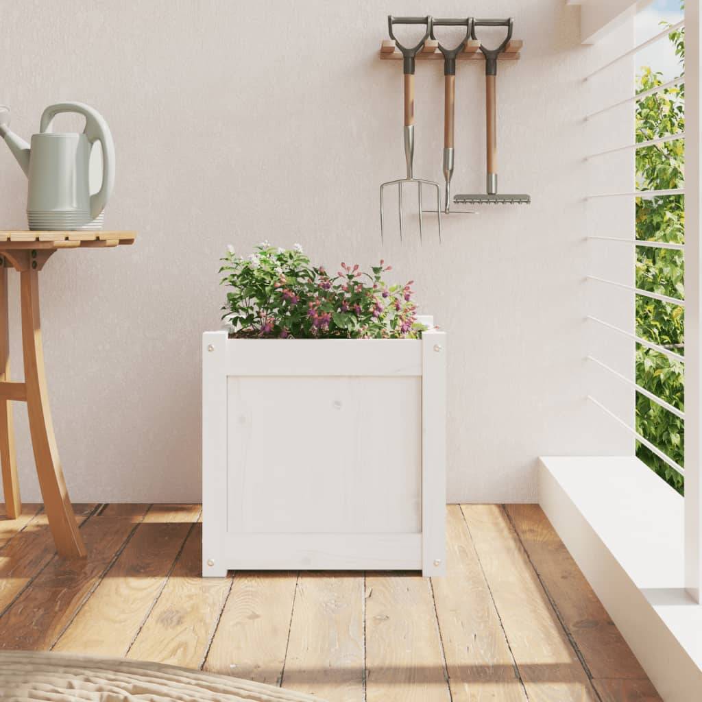 Maison Chic - Jardinière - Pot De Fleurs - Bac à Fleurs blanc 40x40x40 cm bois de pin massif - Imagen 3