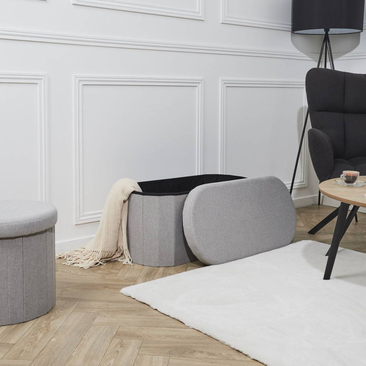 The Home Deco Factory - Coffre banc pliable en tissu Pills - Image 6