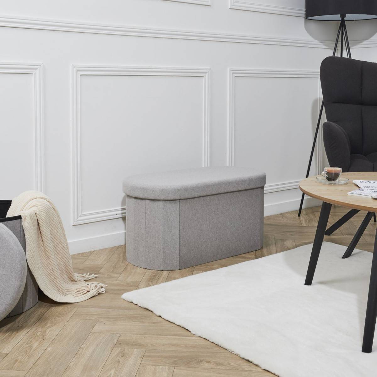 The Home Deco Factory - Coffre banc pliable en tissu Pills - Image 7