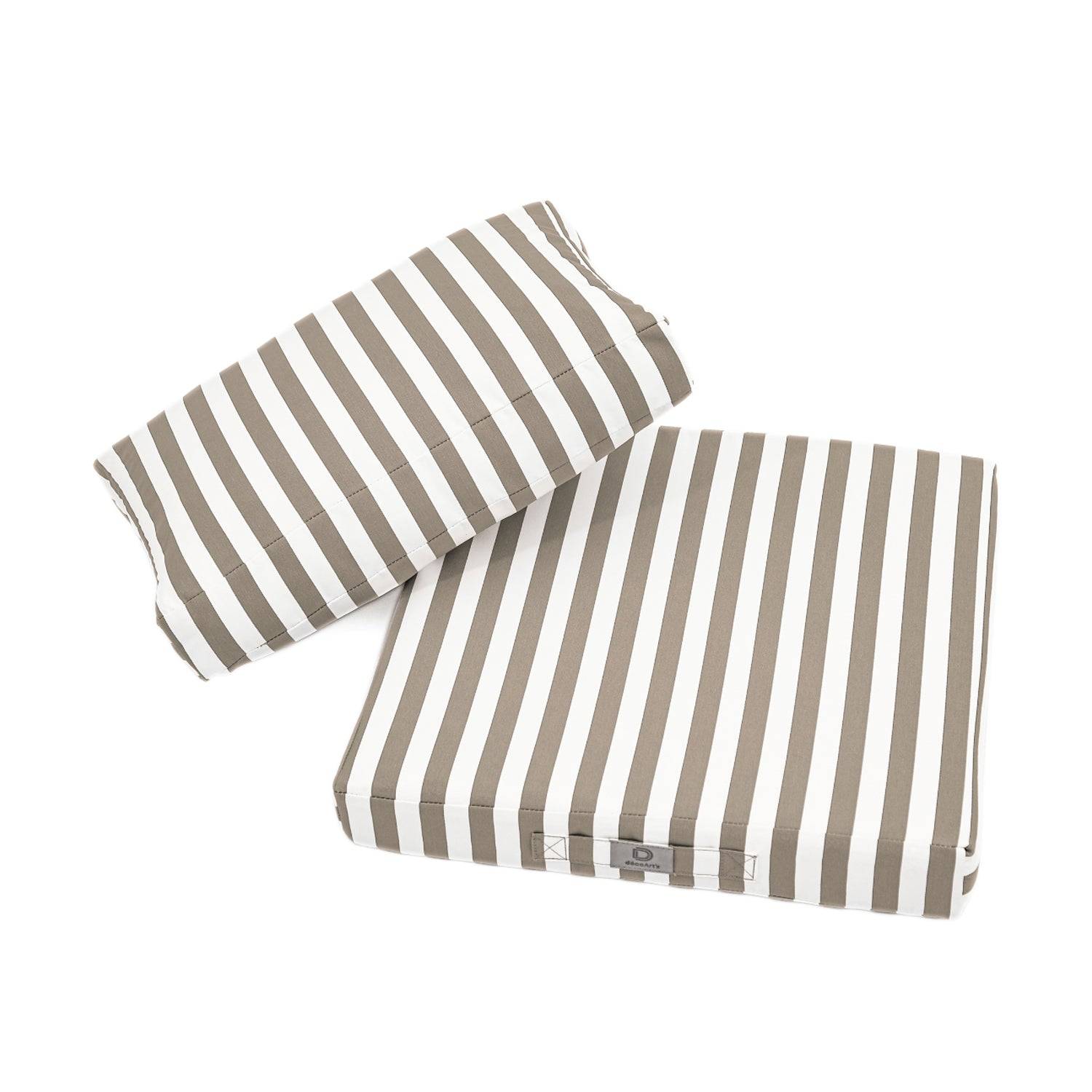 Coussins pour salon de jardin déhoussable 60x60cm Rayure beige - Déco arts - Image 4