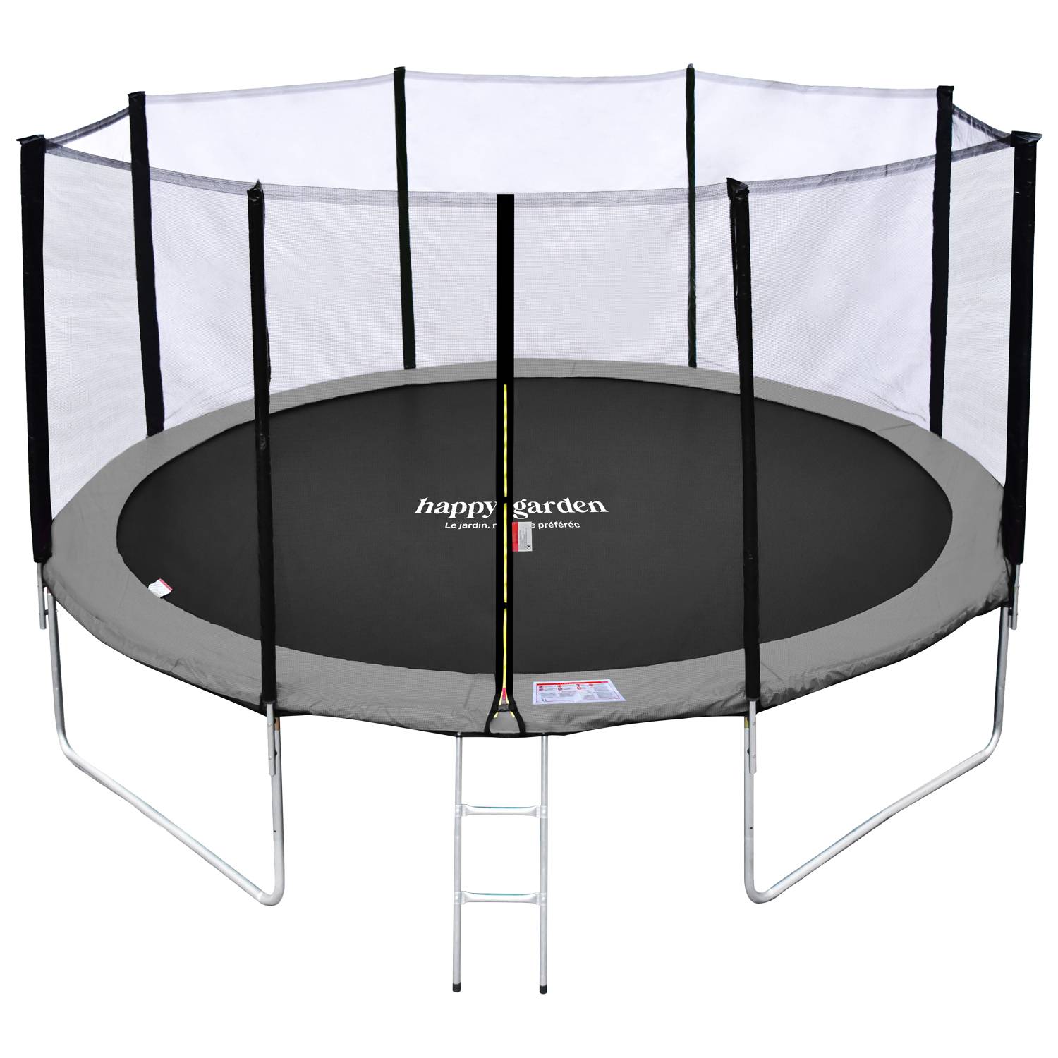 Happy Garden - Pack Premium Trampoline 430cm réversible gris / rose MELBOURNE + filet, échelle, bâche et kit d'ancrage - HAPPY GARDEN - Imagen 1