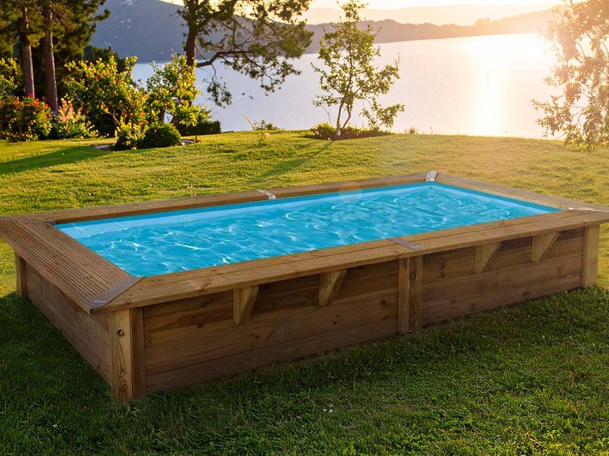 Ubbink - Piscine bois Azura 3,50 x 2,00 x 0,71 m liner bleu avec filtre à cartouche - Ubbink - Imagen 2
