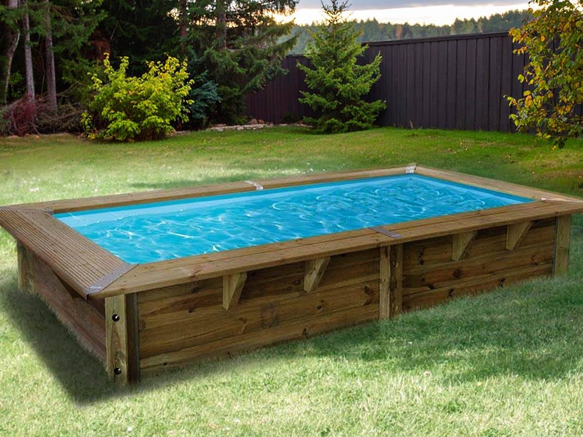 Ubbink - Piscine bois Azura 3,50 x 2,00 x 0,71 m liner bleu avec filtre à cartouche - Ubbink - Imagen 4