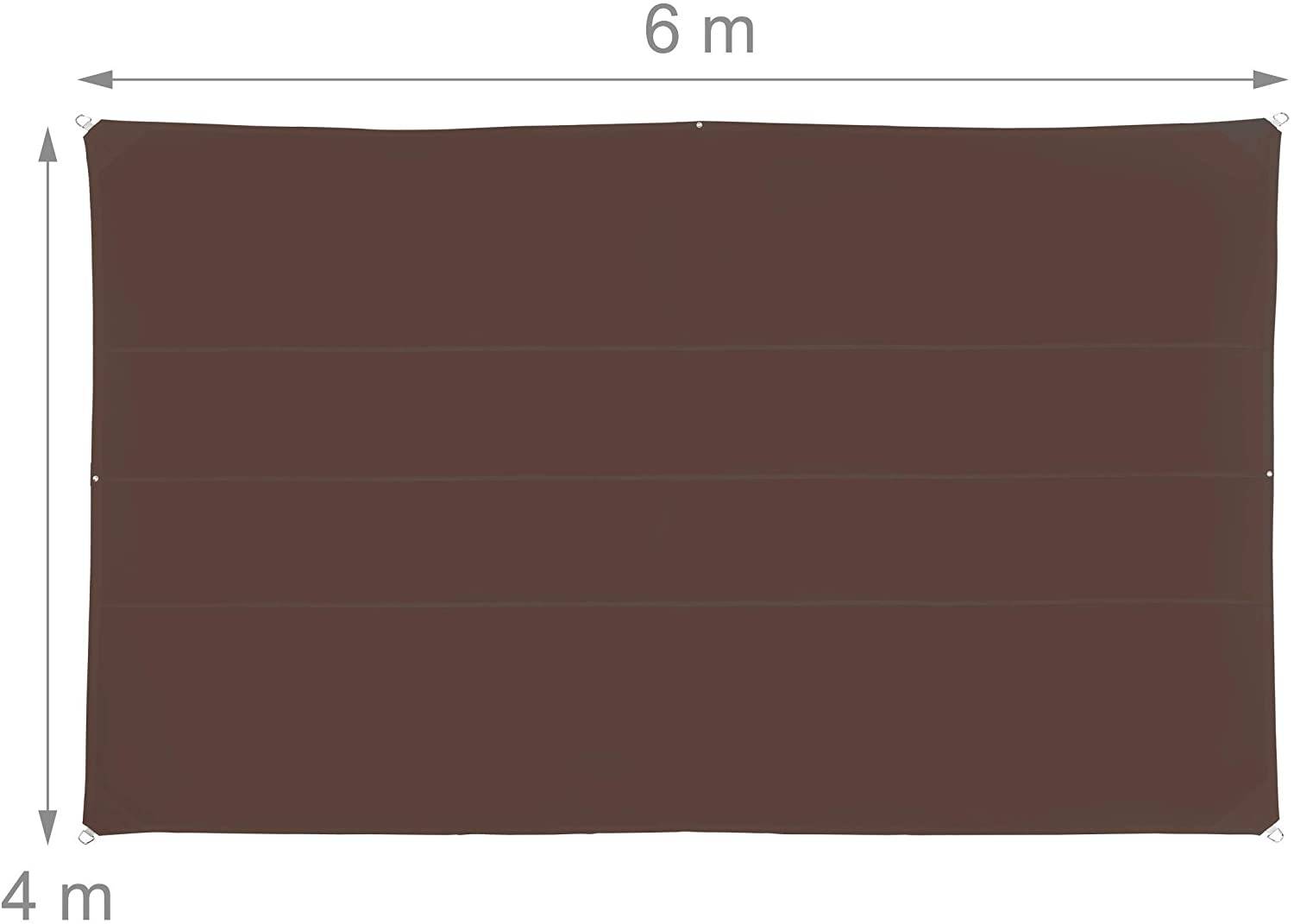 Helloshop26 - Voile d'ombrage rectangle 4 x 6 m brun - Imagen 2