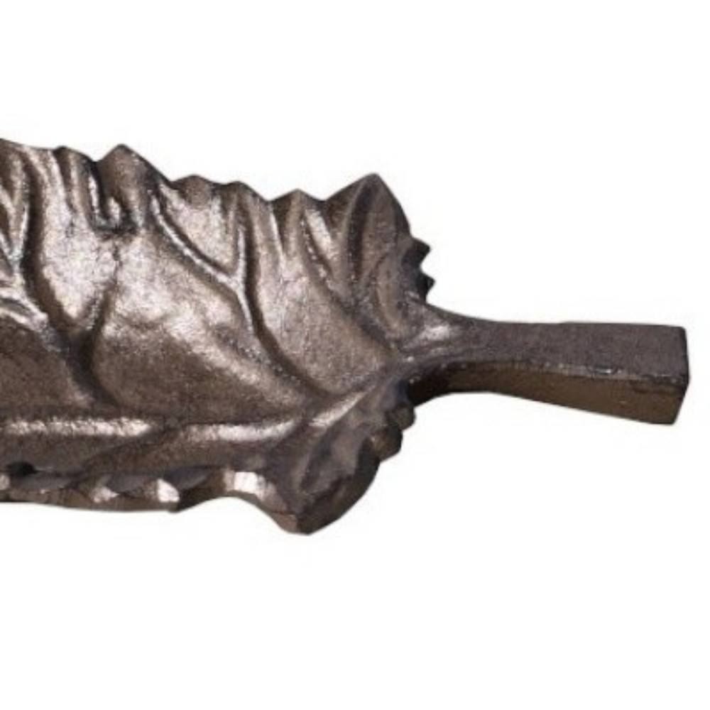 Mangeoire à oiseaux abreuvoir jardin feuille en fonte marron 26cm Chemin de campagne - Imagen 4