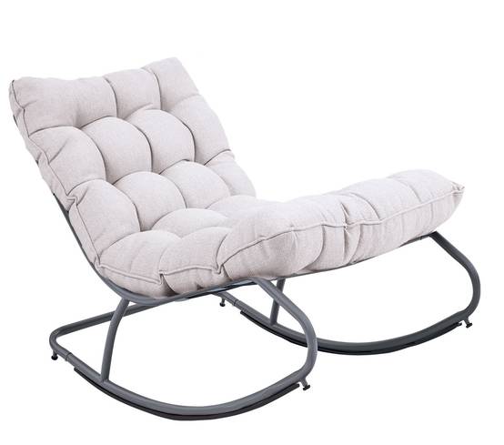 Fauteuil à bascule 1 place Gris Anthracite MADRID - Image 4
