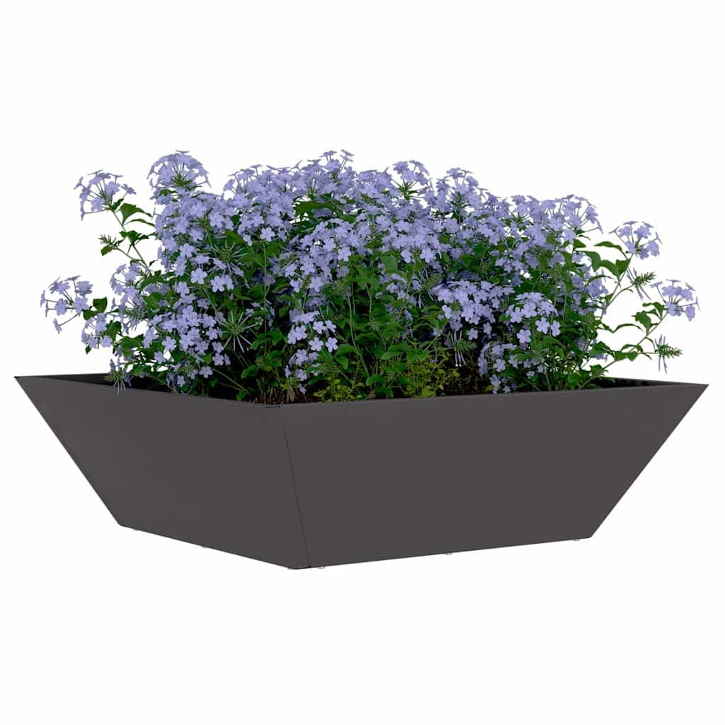 Cache-pot de jardin 5 pcs | Bac à fleurs Noir 50 x 50 x 15 cm - Image 3