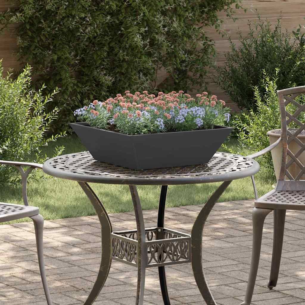 Cache-pot de jardin 5 pcs | Bac à fleurs Noir 50 x 50 x 15 cm - Image 2