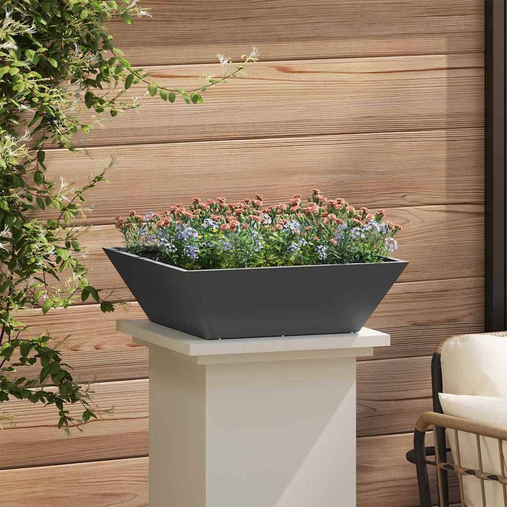 Cache-pot de jardin 5 pcs | Bac à fleurs Noir 50 x 50 x 15 cm - Image 4