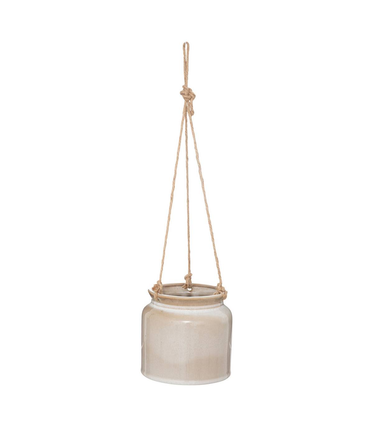 Pot  suspendu en Céramique émaillée Beige D 14 x H 13 cm - Imagen 1
