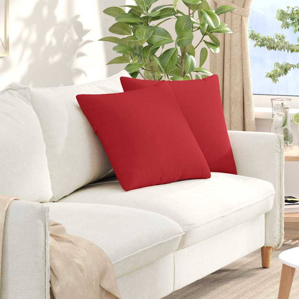 ComfortXL - Paire de Coussins Carrés Tissu Doux pour Décoration Salon Chambre Housse Lavable Rouge 50x50 cm – ComfortXL Outdoor Living - Image 1