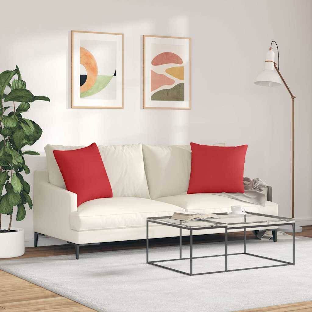 ComfortXL - Paire de Coussins Carrés Tissu Doux pour Décoration Salon Chambre Housse Lavable Rouge 50x50 cm – ComfortXL Outdoor Living - Image 4