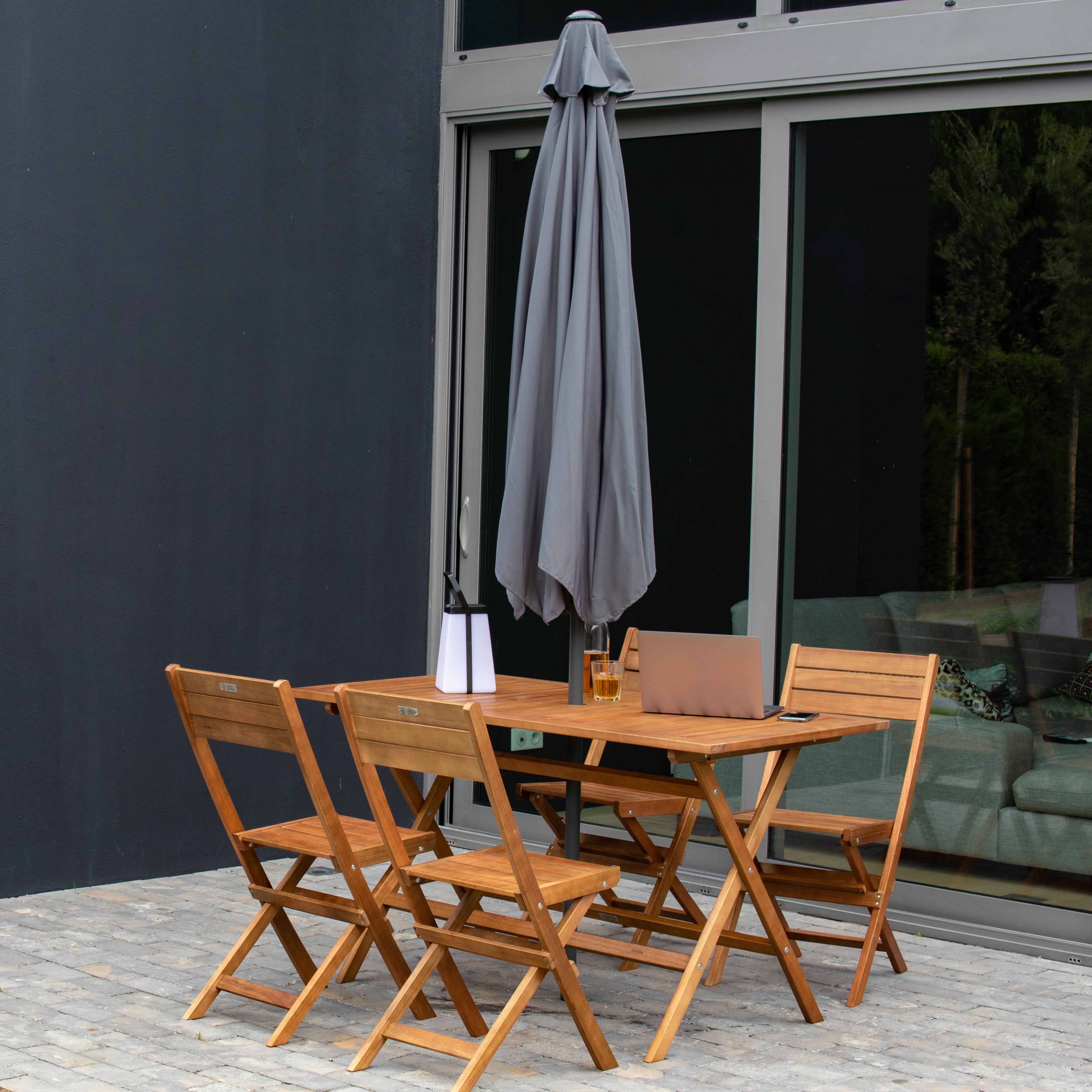 Oviala - Toile pour parasol droit 3m anthracite Matera - Oviala - Imagen 6