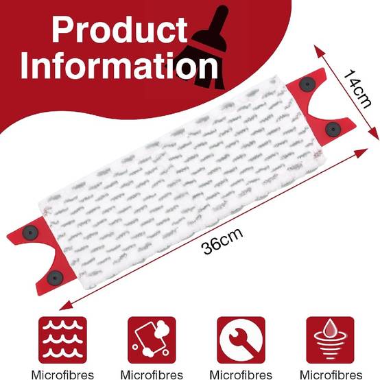 têtes de mop microfibre plates pour Vileda Ultramax 2 en 1 (Paquet de 2) - IntiMeg - Image 2