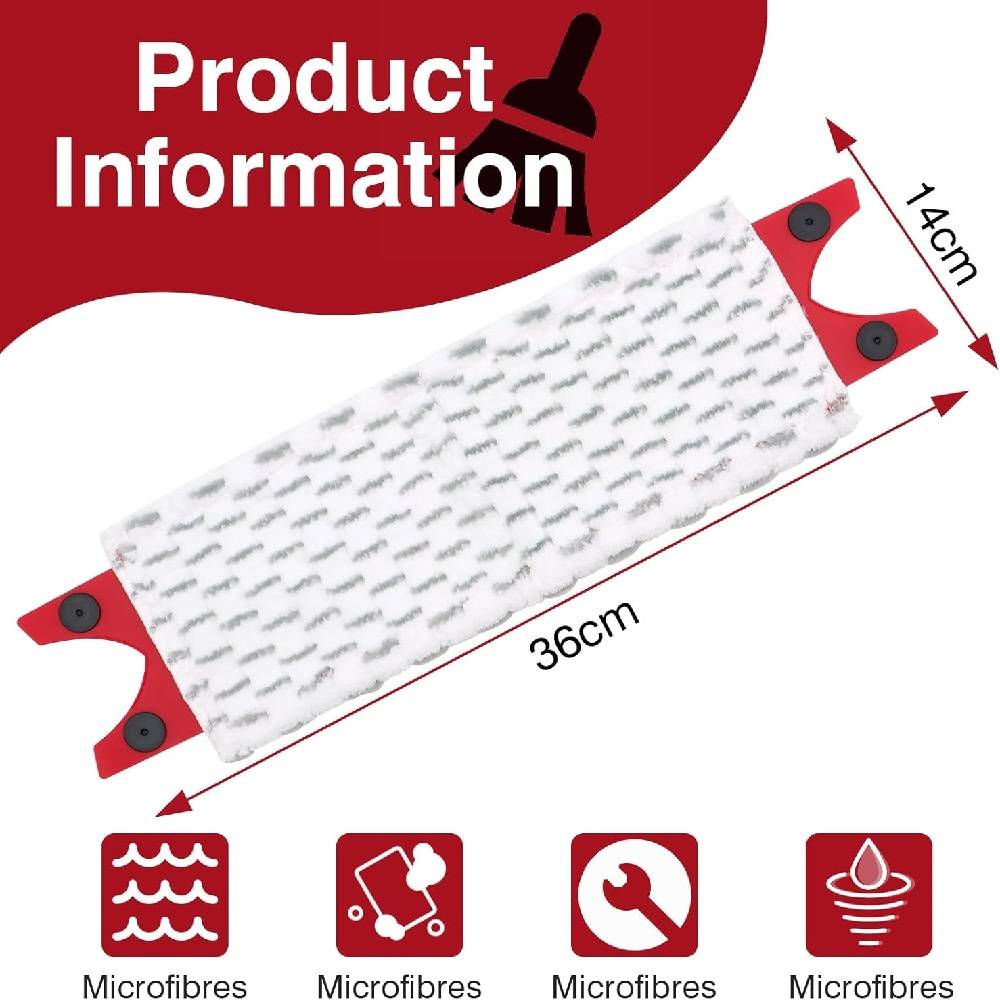 têtes de mop microfibre plates pour Vileda Ultramax 2 en 1 (Paquet de 2) - IntiMeg - Image 2
