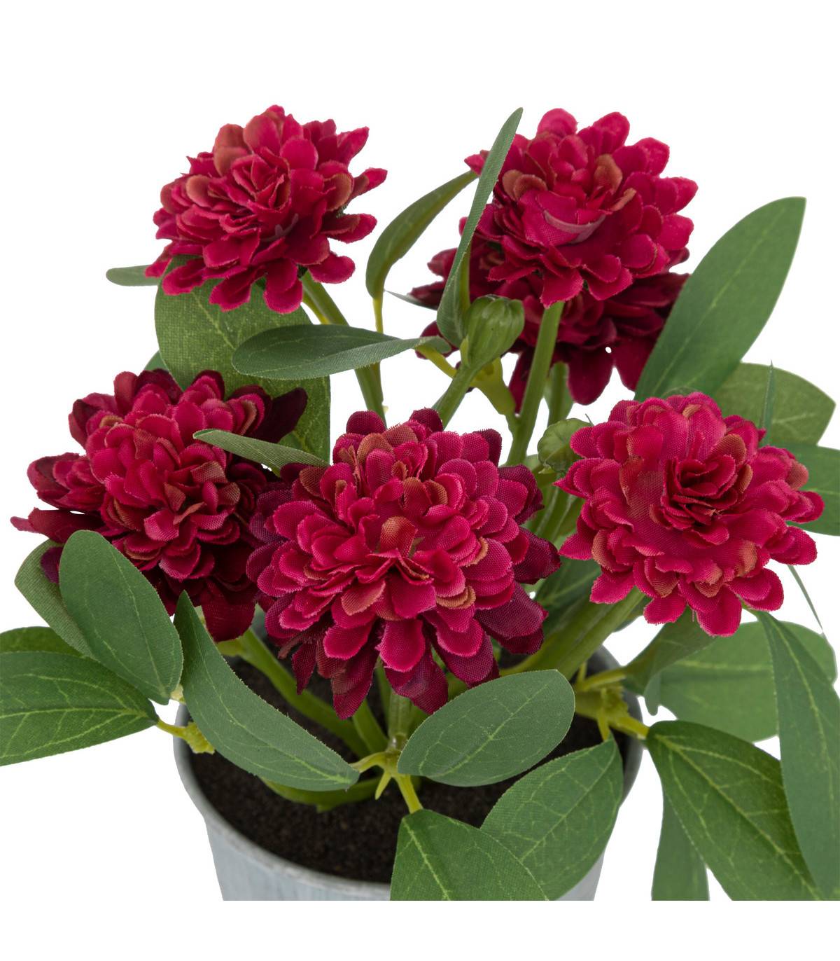 Fleurs artificielles dans un pot en zinc D 15 x H 19 cm - Imagen 2
