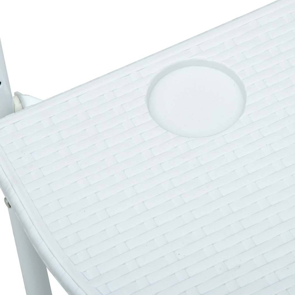 Vidaxl - Table de balcon Blanc 60x64x83,5 cm Plastique Aspect de rotin vidaXL 47893 - Imagen 5