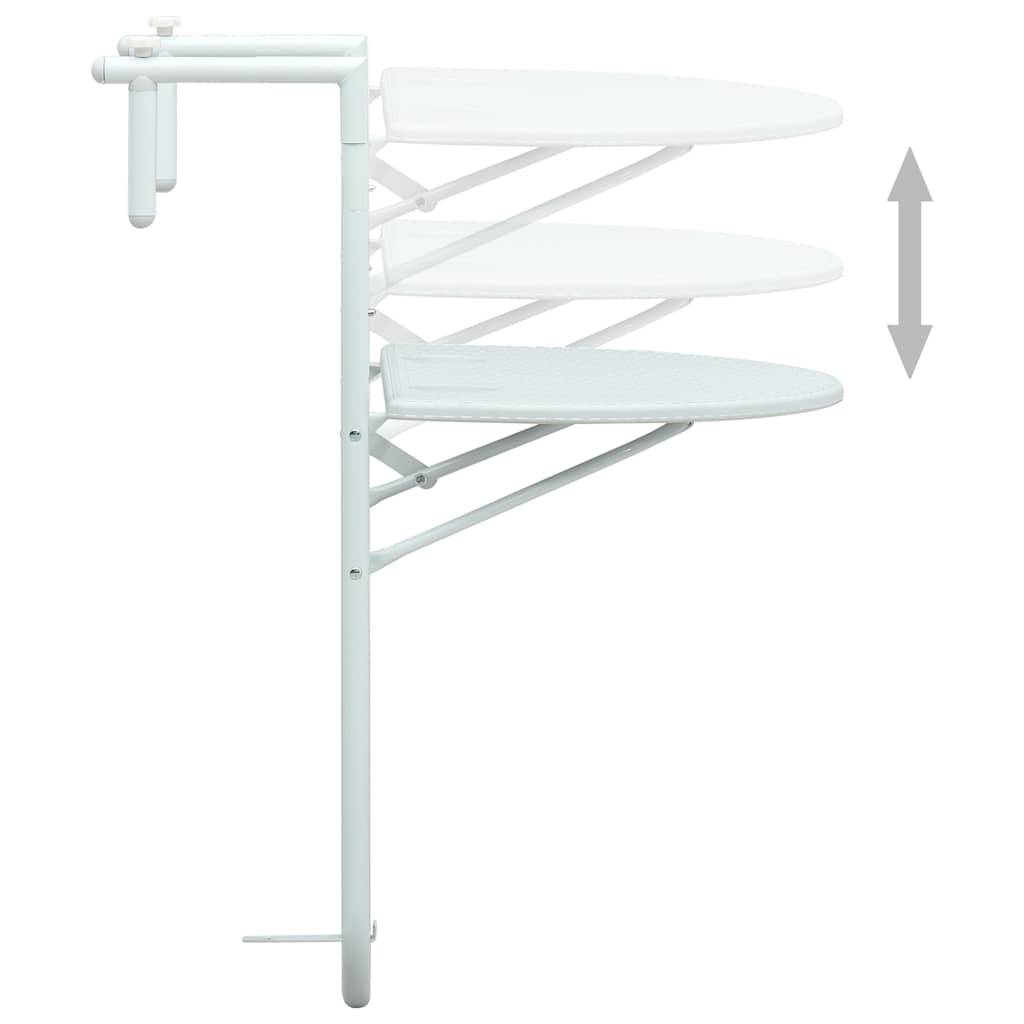Vidaxl - Table de balcon Blanc 60x64x83,5 cm Plastique Aspect de rotin vidaXL 47893 - Imagen 6