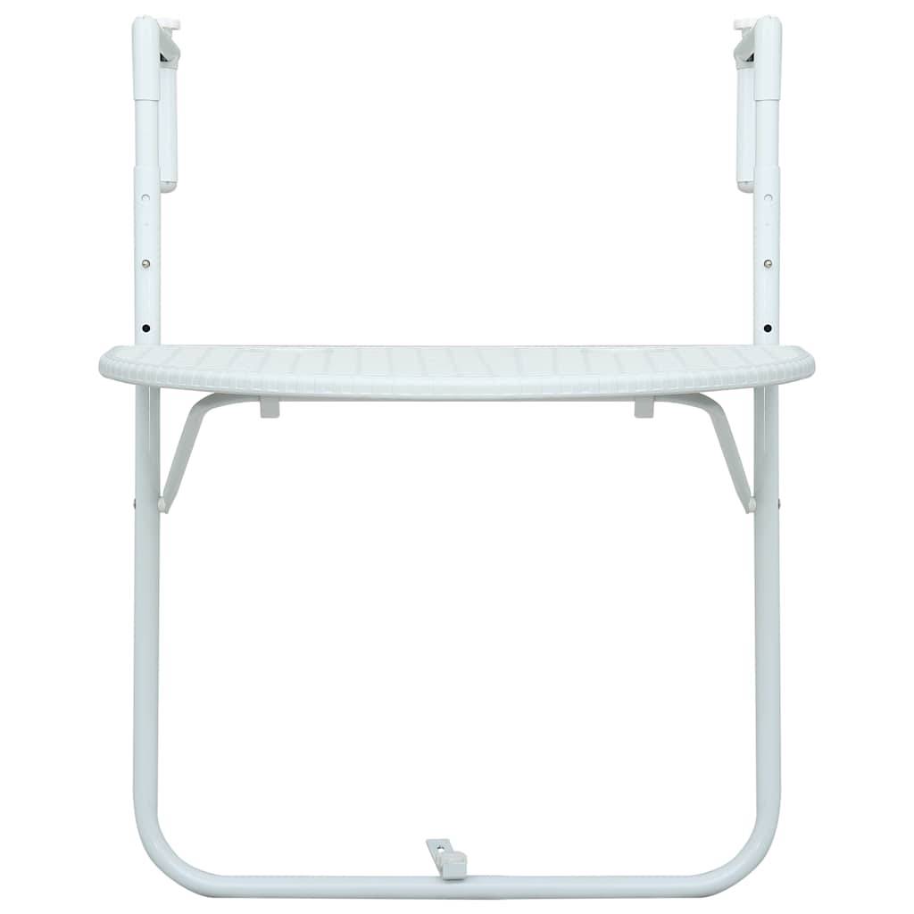 Vidaxl - Table de balcon Blanc 60x64x83,5 cm Plastique Aspect de rotin vidaXL 47893 - Imagen 2