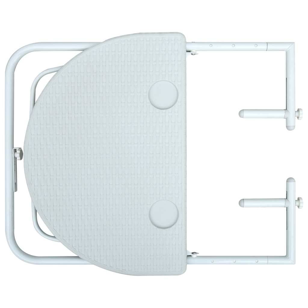 Vidaxl - Table de balcon Blanc 60x64x83,5 cm Plastique Aspect de rotin vidaXL 47893 - Imagen 7