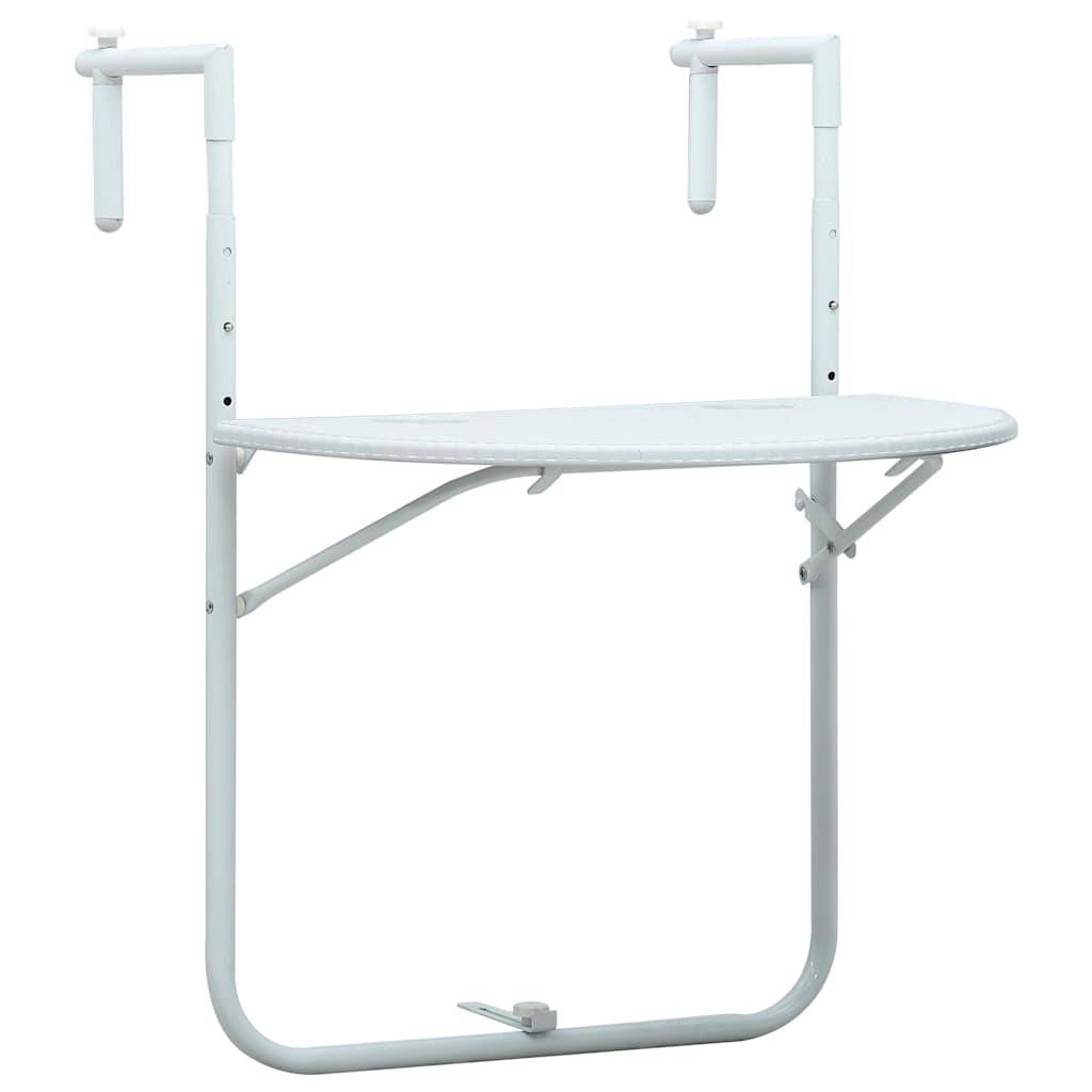 Vidaxl - Table de balcon Blanc 60x64x83,5 cm Plastique Aspect de rotin vidaXL 47893 - Imagen 1