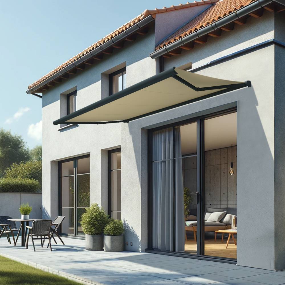 Intersun - Store banne coffre CINABRE 3,00x2,00 M (Motorisé et Interrupteur - Gris Anthracite - Ecru) - INTERSUN - Imagen 2