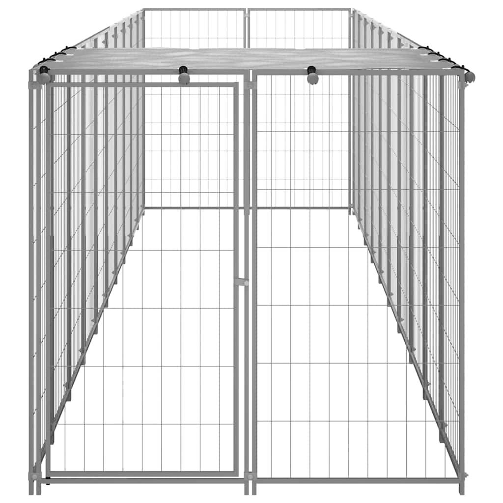 Vidaxl - Chenil Argenté 6,05 m² Acier vidaXL 3082204 - Imagen 6