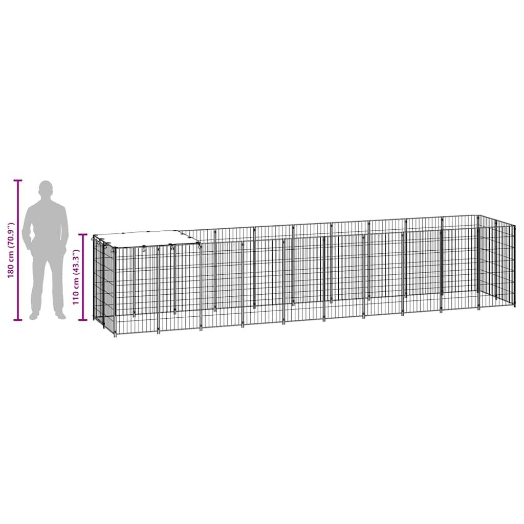 Vidaxl - Chenil Argenté 6,05 m² Acier vidaXL 3082204 - Imagen 8