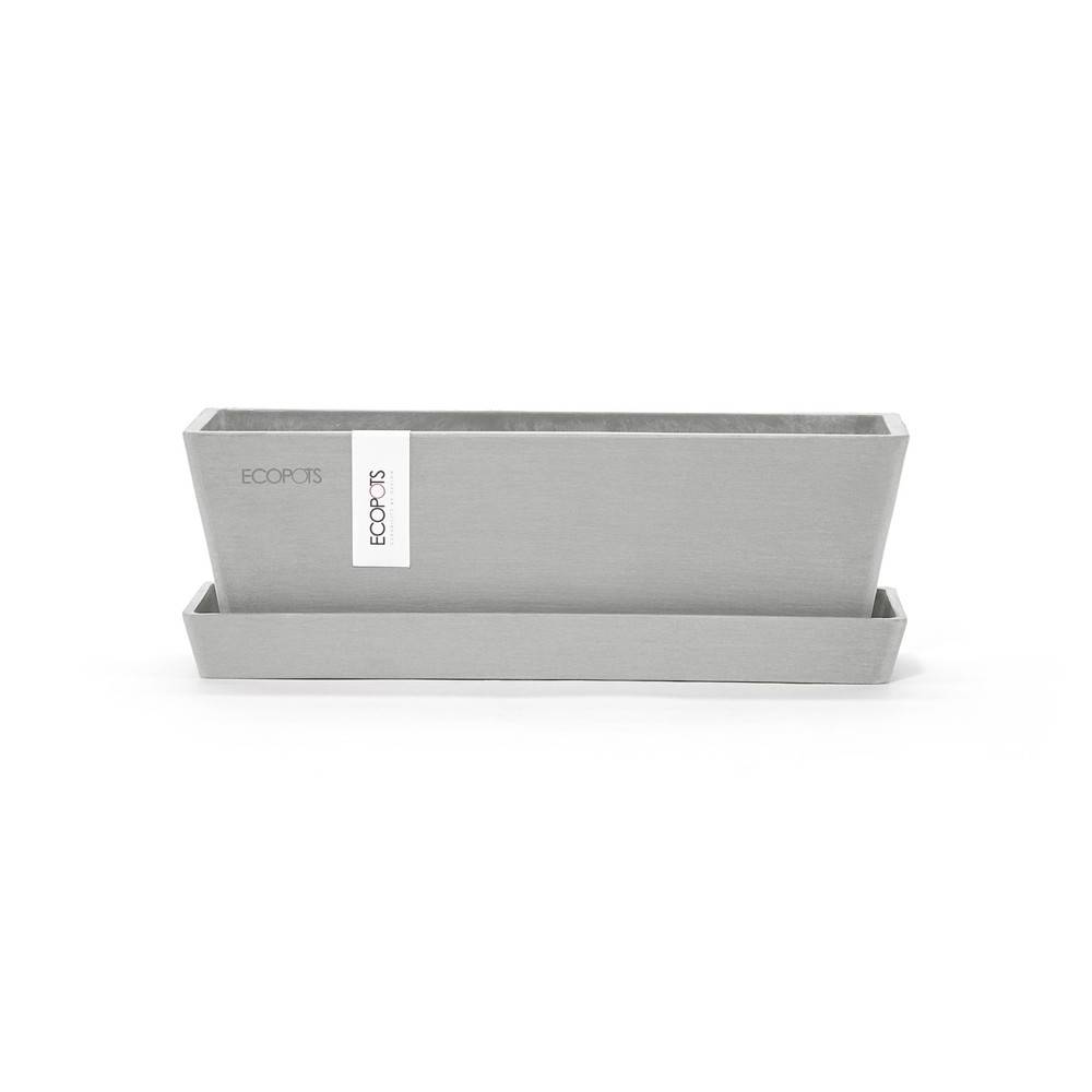 Ecopots - Soucoupe Rectangular 25 Blanc Gris - 25 x 9 x H. 2,3 cm ECOPOTS - Imagen 1