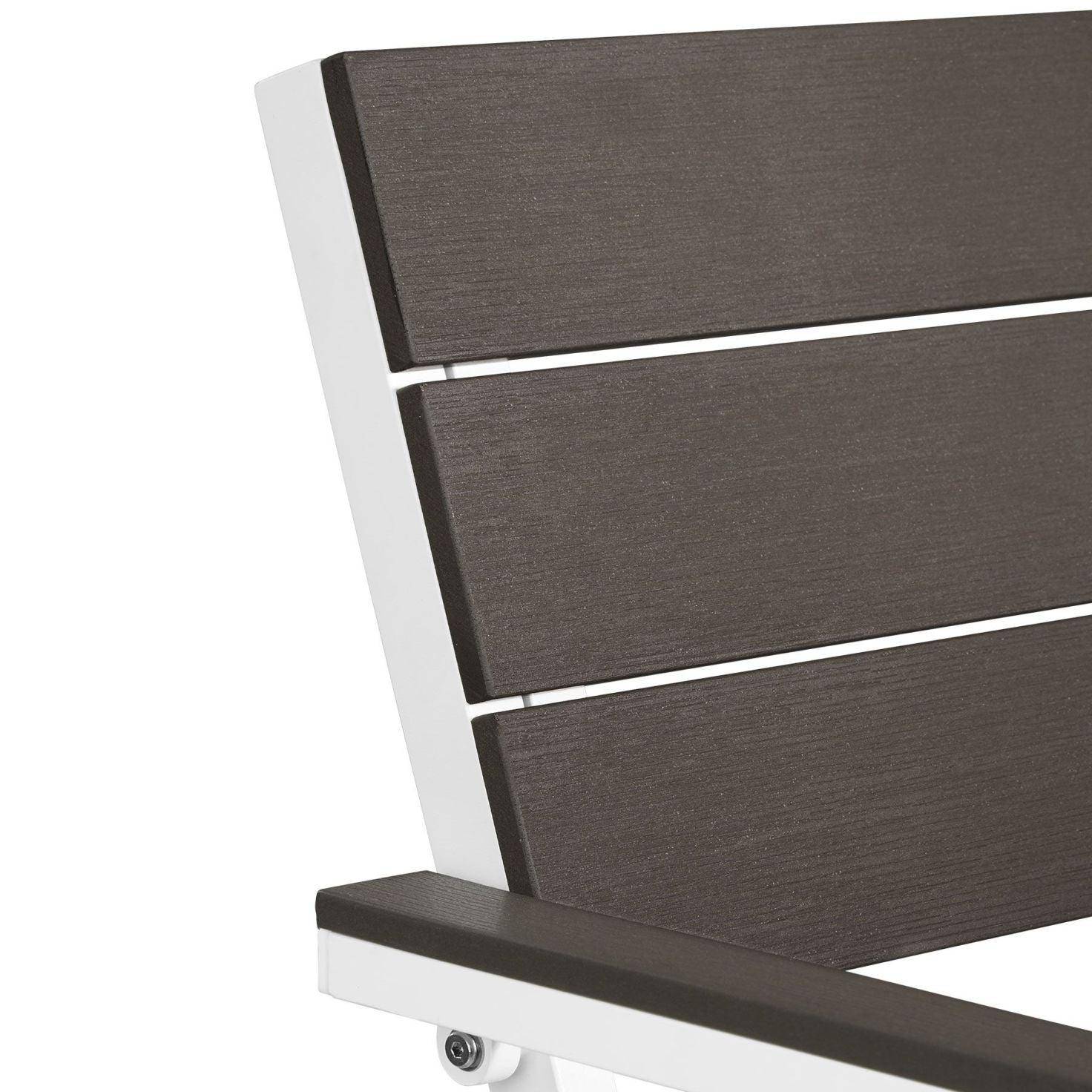 Helloshop26 - Banc de jardin pour 2 personnes utilisation en extérieur aluminium 129 cm gris blanc - Imagen 4