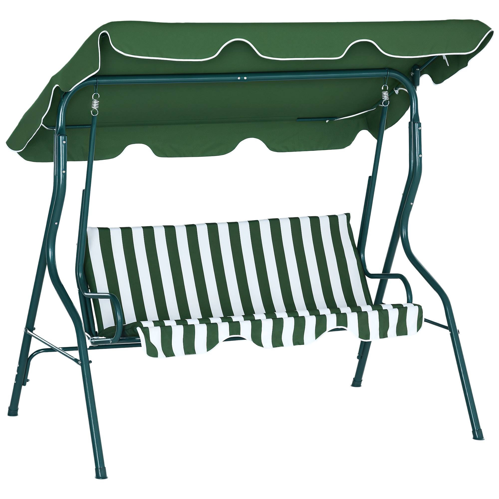 Balancelle verte extérieure 170x110x153cm auvent inclinable acier imperméable - Image 1