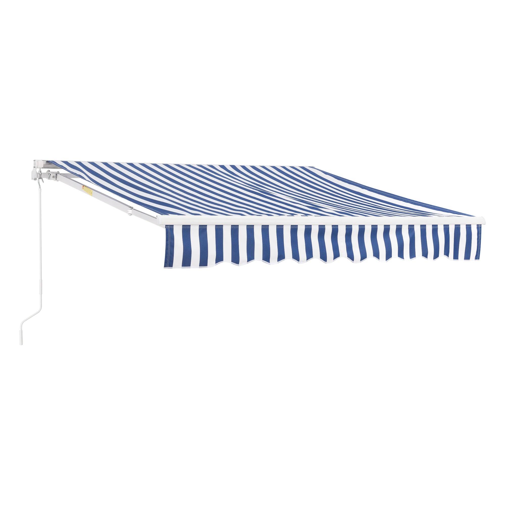 Helloshop26 - Store banne avec manivelle 300 x 250 cm bleu blanc - Imagen 1
