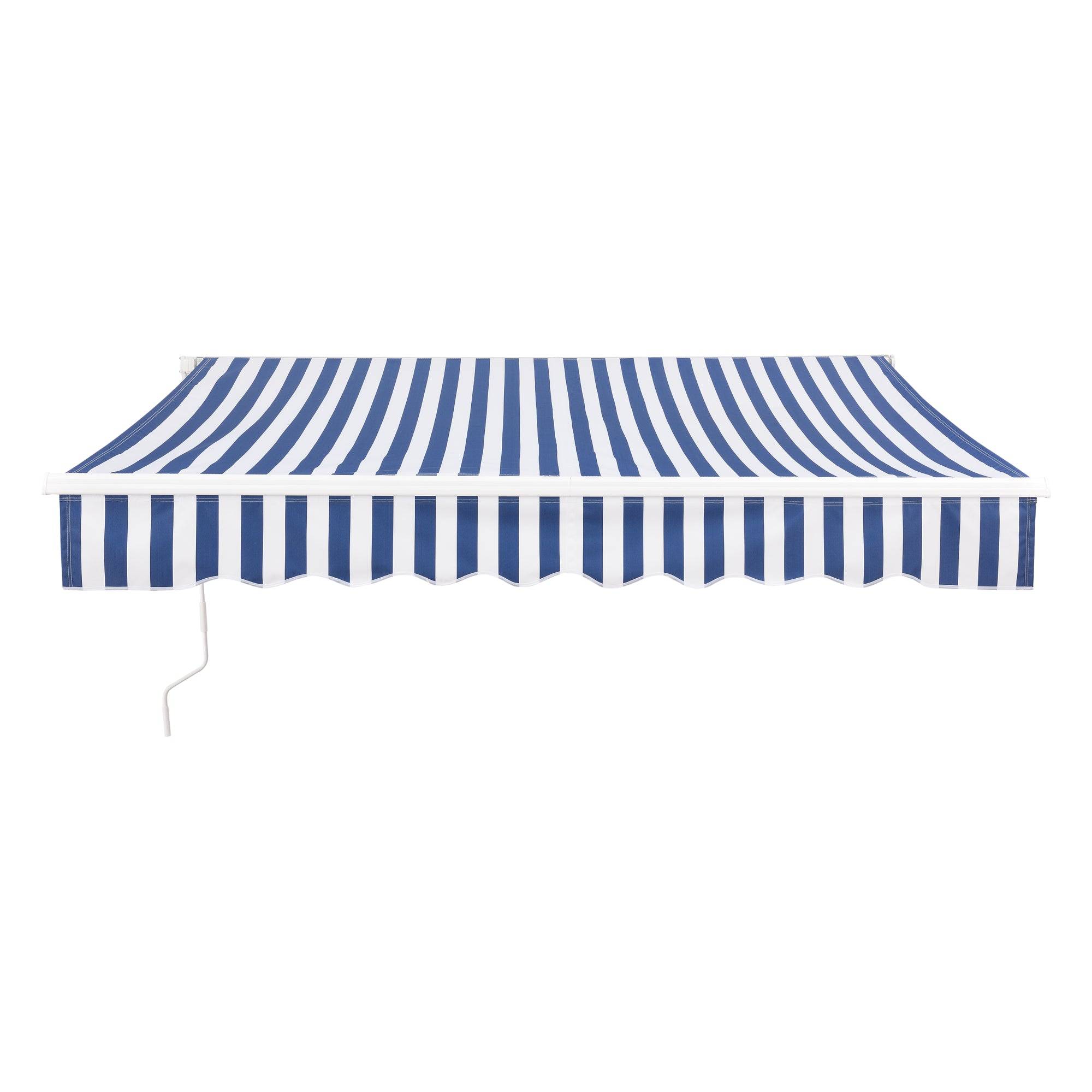 Helloshop26 - Store banne avec manivelle 300 x 250 cm bleu blanc - Imagen 3