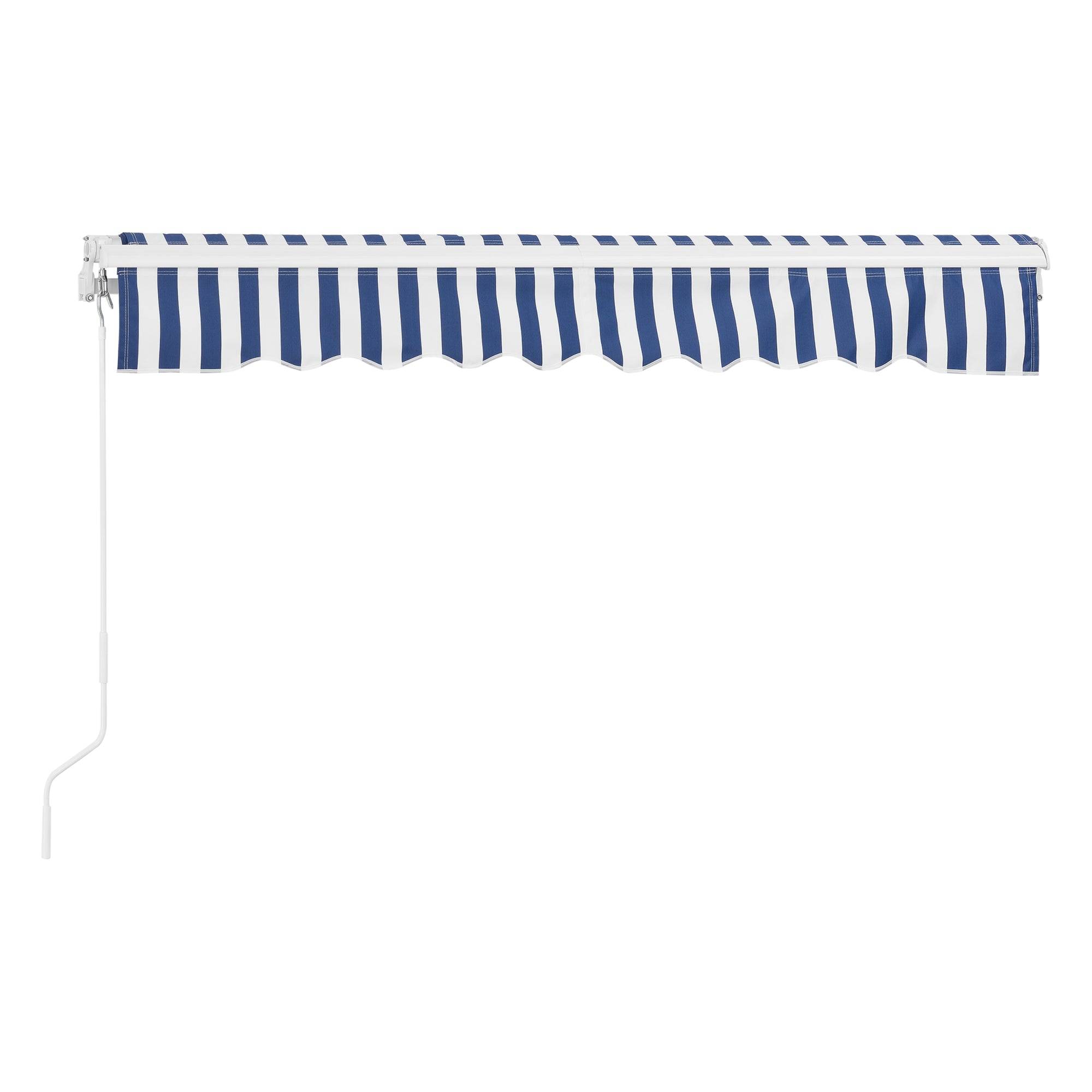 Helloshop26 - Store banne avec manivelle 300 x 250 cm bleu blanc - Imagen 4