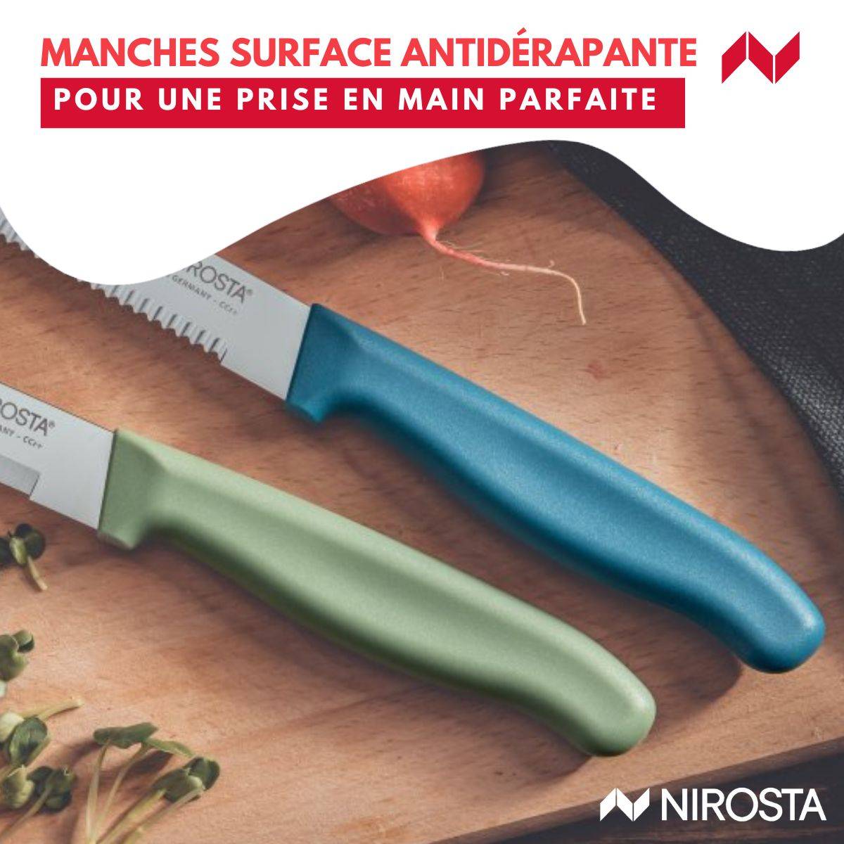 Set de 2 couteaux d’office et à petit déjeuner 22,5 cm Nirosta Elemental - Image 6