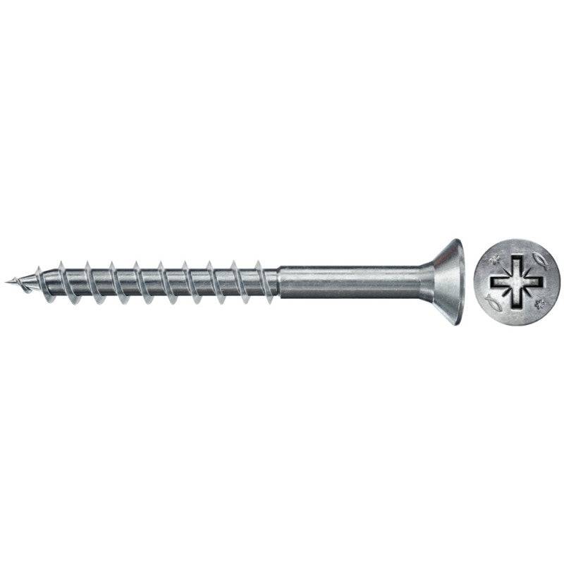 Fischer - Boîte de 200 vis PowerFast II FPF II CZP tête fraisée FISCHER empreinte PZ - zingué blanc - filetage partiel - taille Ø 3 x 40mm - FISCHER - Imagen 1