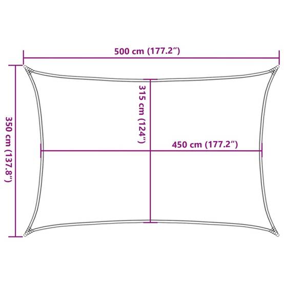 Voile d'ombrage PEHD gris clair 500 x 350 cm - PANGIVO - Image 9