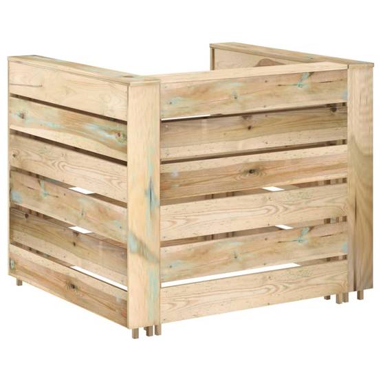 2 pcs Salon de jardin palette - Mobilier d'extérieur Bois de pin imprégné - Image 4
