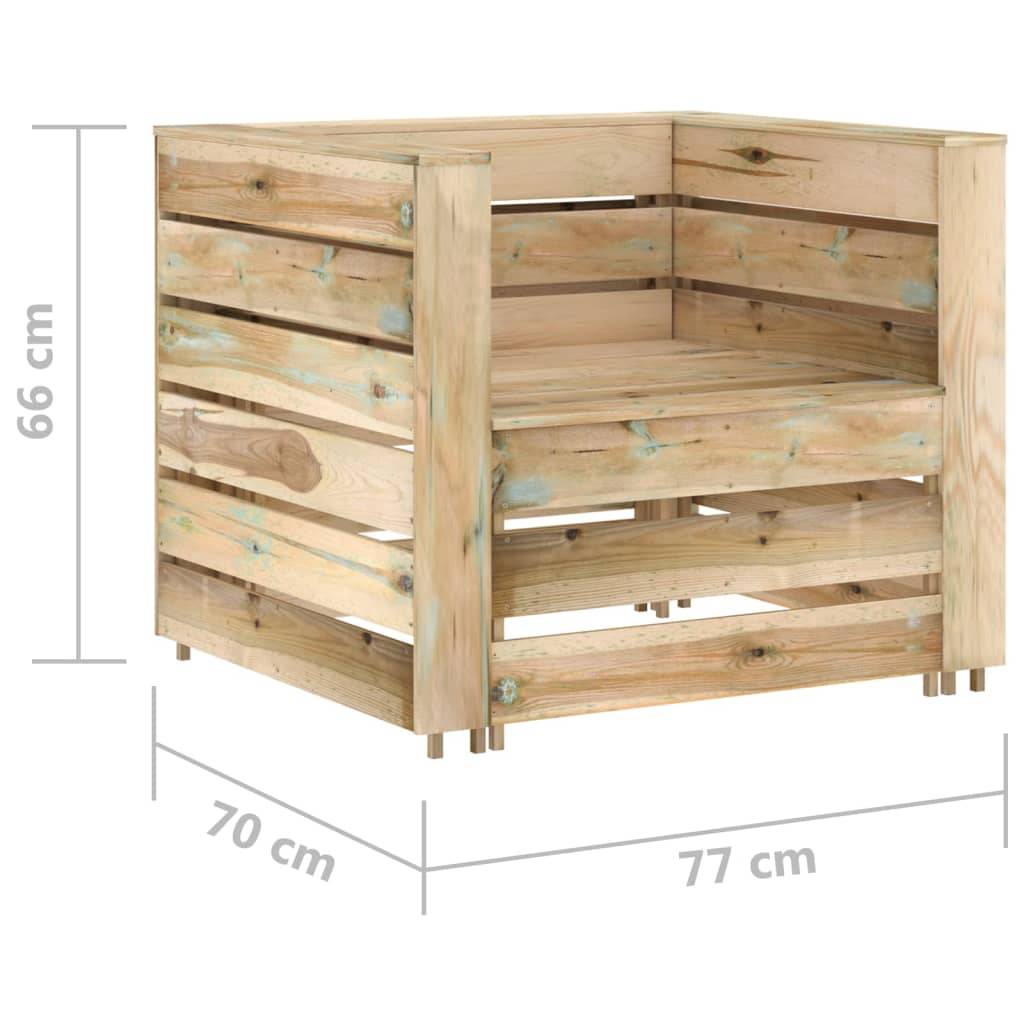 2 pcs Salon de jardin palette - Mobilier d'extérieur Bois de pin imprégné - Image 7