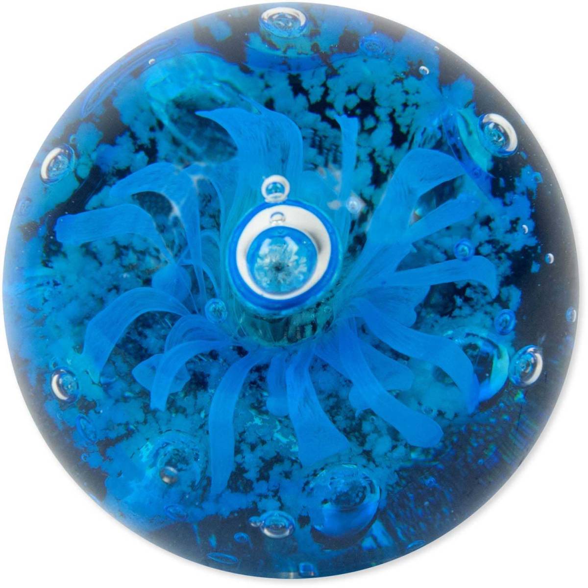 Origen - Presse papier rond en verre Meduse Bleu Origen - Imagen 1