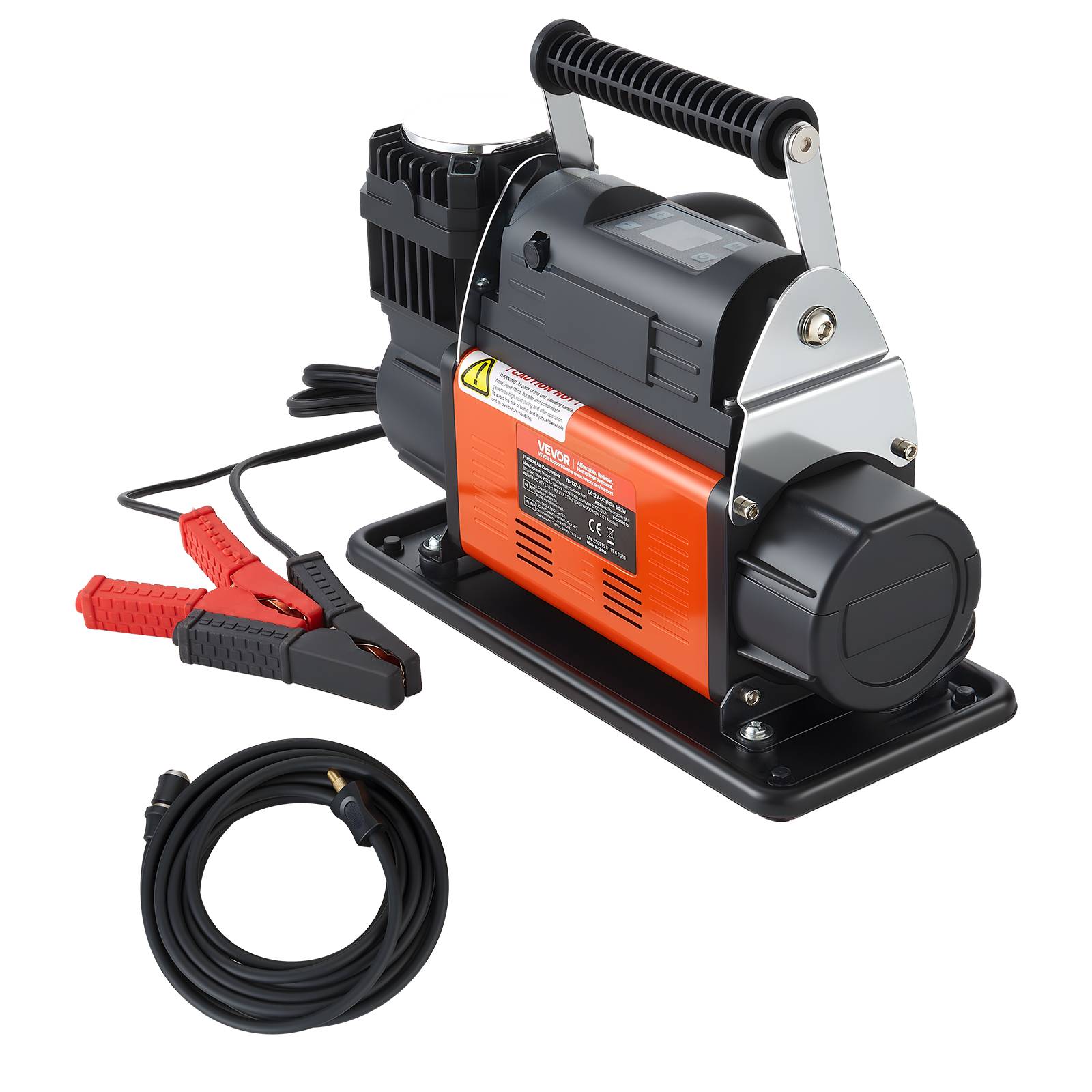 Vevor - VEVOR Compresseur d'air 12 V 202 L/min 540 W, arrêt automatique 10,3 bar, écran LCD, tuyau 7,8 m, adaptateurs, sacoche. - Image 1