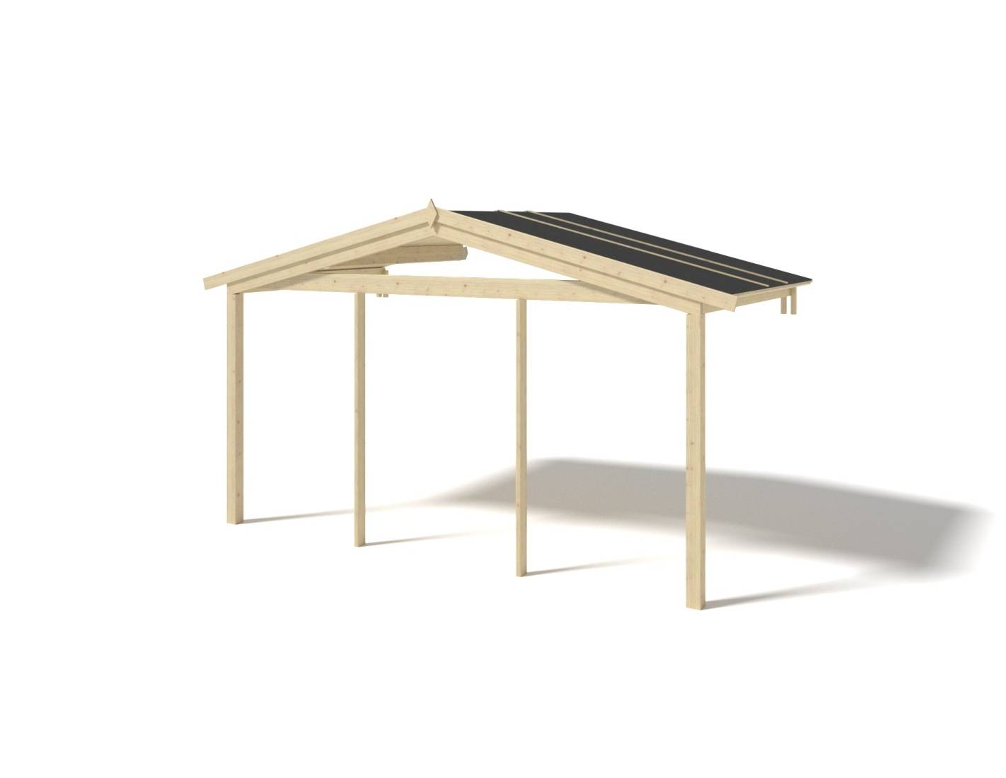 Altanka - Avant-toit en bois 4x3m pour le chalet de jardin 4m, couleur naturel - DOM618 - ALTANKA - Imagen 1