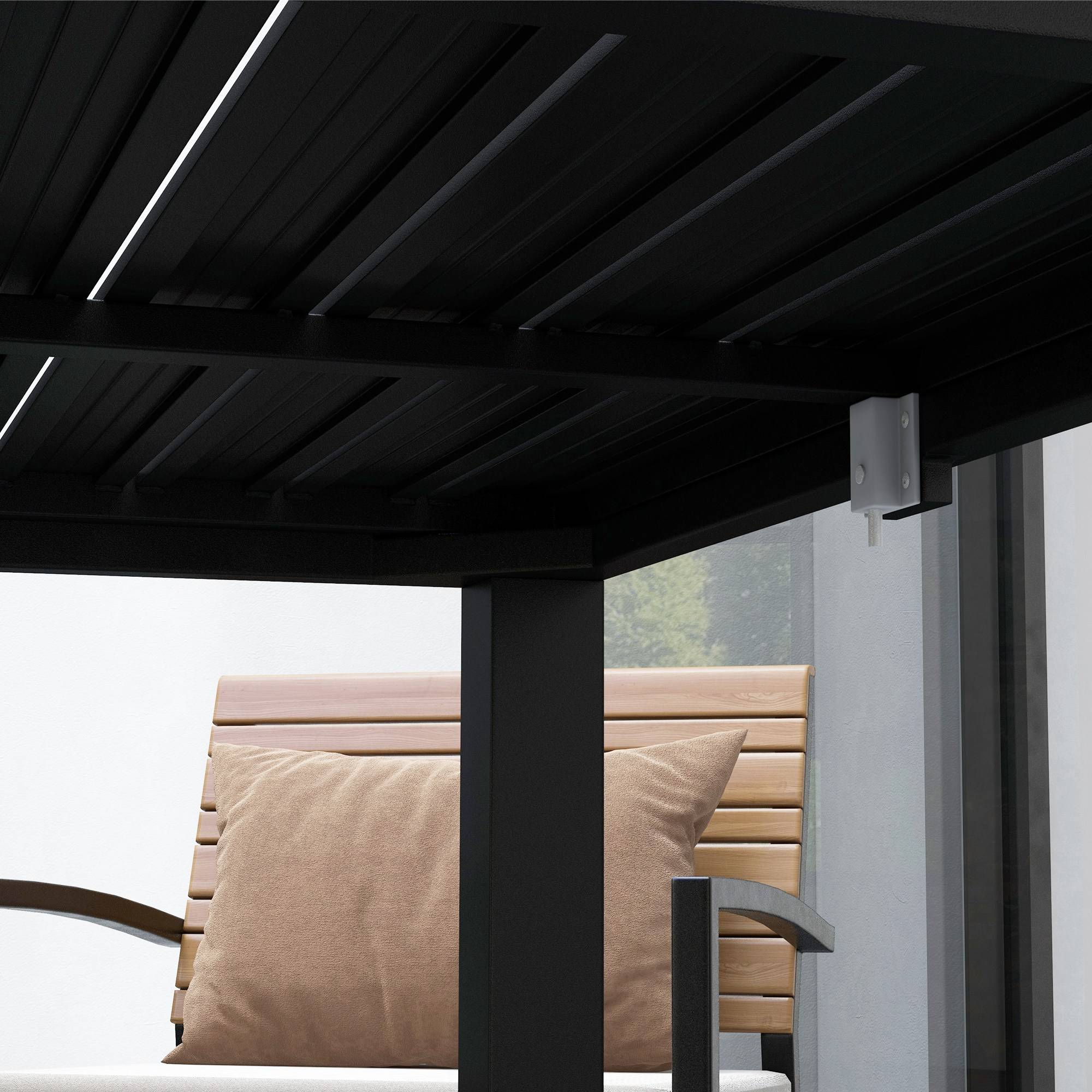 Outsunny - Table de jardin extensible 6-8 personnes dim. 180/240L x 94l x 73H cm alu noir - Image 5