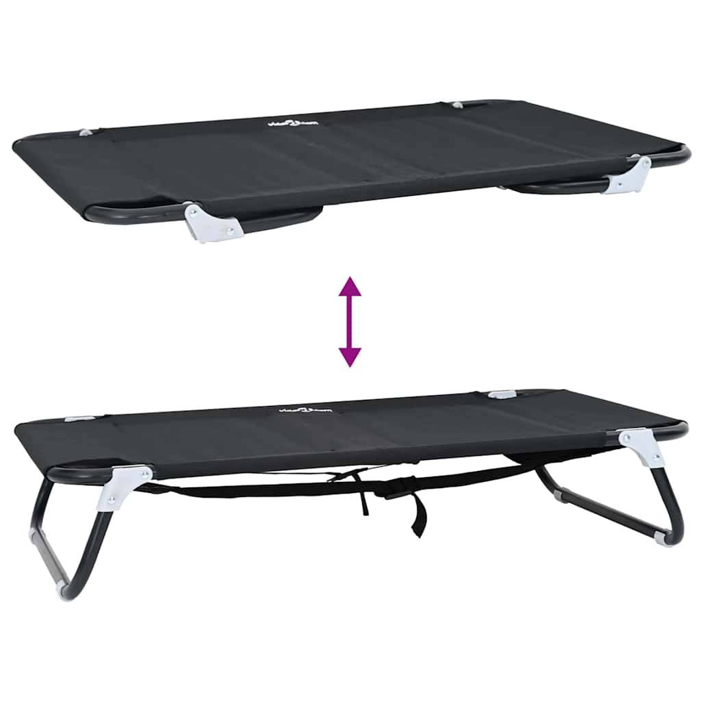 Vidaxl - Lit pour Chien 90 x 55 x 18 cm Acier Noir vidaXL 42008213 - Image 9