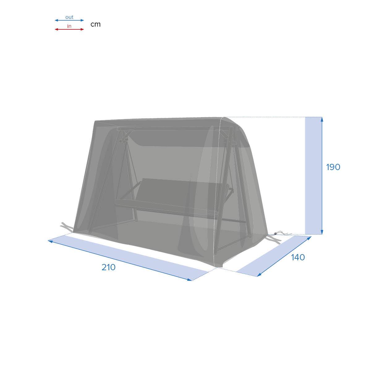 Hesperide - Housse de protection "Hambo" pour balancelle 210x190x140cm en polyester - Hespéride - Imagen 4
